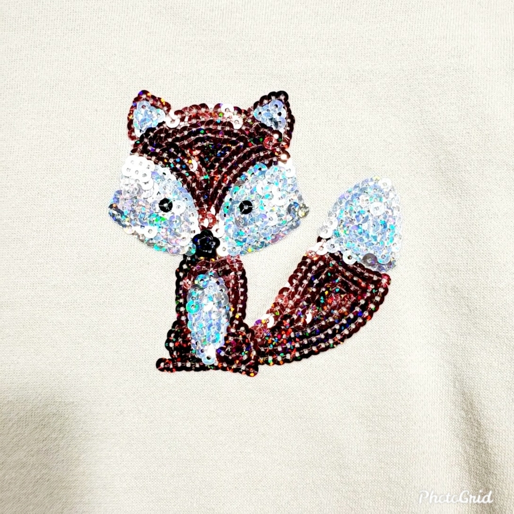 Bongo Sequin Fox Sweatshirt Medium - image 4